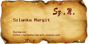Szlanka Margit névjegykártya