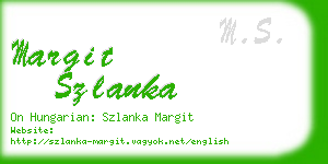 margit szlanka business card